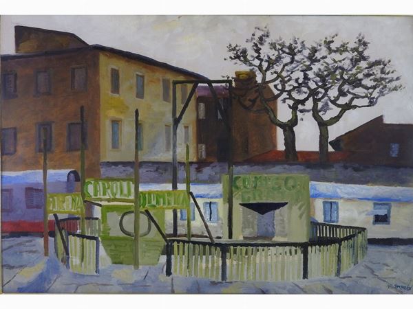 Renzo Grazzini : View of a Town  ((1912-1990))  - Auction Modern and Contemporary Art / Design - I - Maison Bibelot - Casa d'Aste Firenze - Milano