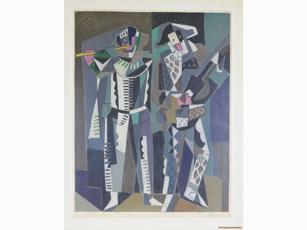 Gino Severini : Commedia dell'arte 1958  ((1883-1966))  - Auction Furniture and Paintings from a House in Val d'Elsa / A Collection of Modern and Contemporary Art - Lots 304-590 - II - Maison Bibelot - Casa d'Aste Firenze - Milano