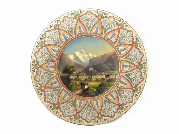 Louis Ritschard : A Late 19th Century Thoune Pottery Plate  ((1817-1904))  - Auction Furniture and Paintings from a House in Val d'Elsa / A Collection of Modern and Contemporary Art - Lots 304-590 - II - Maison Bibelot - Casa d'Aste Firenze - Milano
