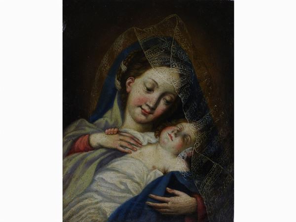 Scuola fiamminga della fine del XVII secolo - Madonna con Bambino