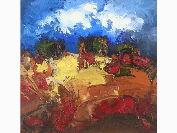 Sergio Scatizzi : Tuscan Landscape  ((1918-2009))  - Auction Furniture and Paintings from a House in Val d'Elsa / A Collection of Modern and Contemporary Art - Lots 304-590 - II - Maison Bibelot - Casa d'Aste Firenze - Milano