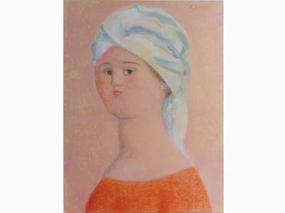 Ragazza con Turbante Anni Ottanta