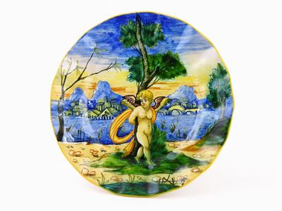 Piatto in Maiolica Smaltata Cantagalli