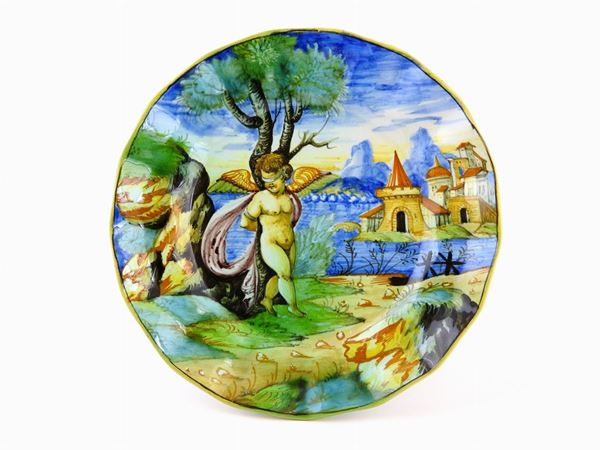 A Cantagalli Painted Maiolica Plate  (Florence, 19th Century)  - Auction Furniture and Paintings from a House in Val d'Elsa / A Collection of Modern and Contemporary Art - Lots 304-590 - II - Maison Bibelot - Casa d'Aste Firenze - Milano