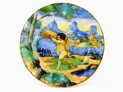 Piatto in Maiolica Smaltata Cantagalli