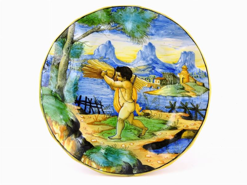 Piatto in Maiolica Smaltata Cantagalli