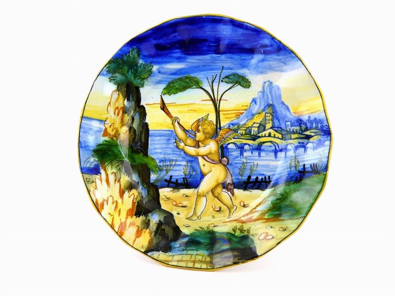 Piatto in Maiolica Smaltata Cantagalli
