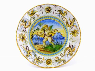 Piatto in Maiolica Smaltata Cantagalli