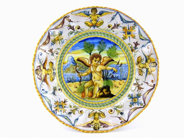 A Cantagalli Painted Maiolica Plate