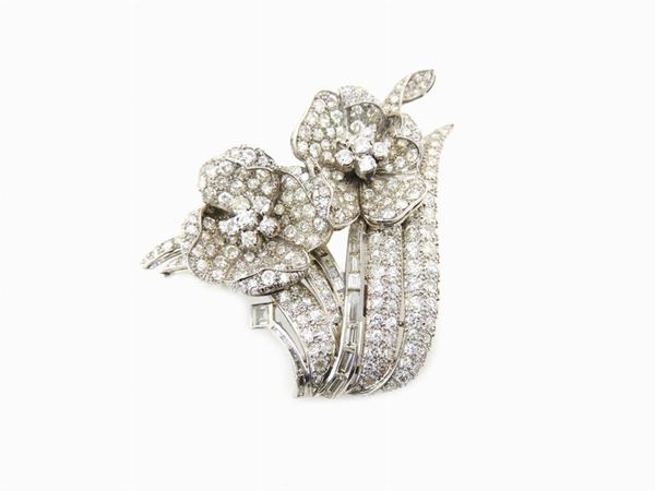 White gold brooch with diamonds  (Twenties)  - Auction Jewels and Watches - Second Session - II - Maison Bibelot - Casa d'Aste Firenze - Milano