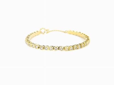 Bracciale Rigido in Oro Giallo e Diamanti