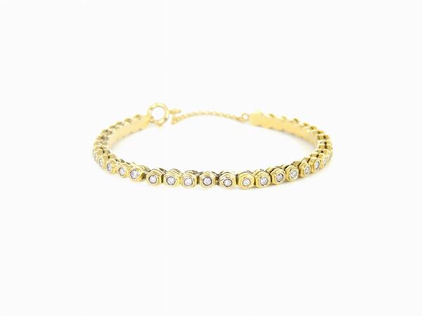 Yellow gold bangle with diamonds  - Auction Jewels and Watches - Second Session - II - Maison Bibelot - Casa d'Aste Firenze - Milano