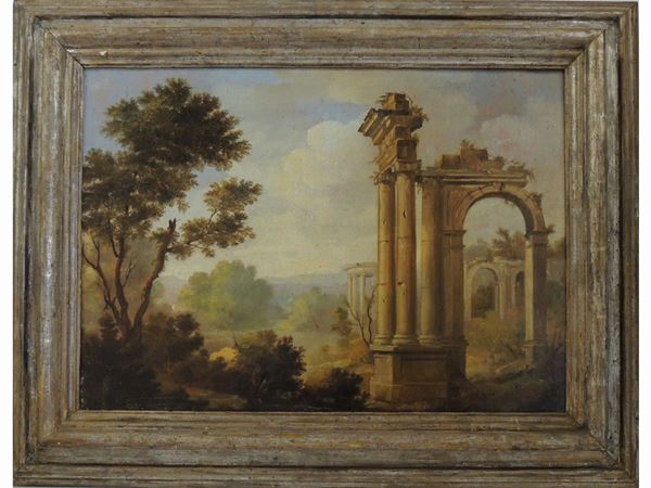 Landscape with Classical Ruins and Landscape with The Fountain of Neptune