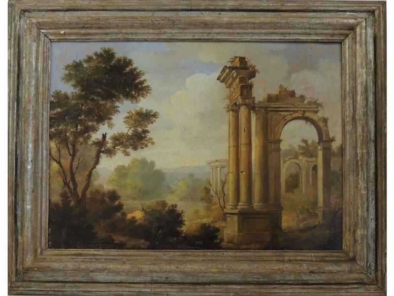 Paesaggio Boschivo con Rovine Classiche e Paesaggio Boschivo con la Fontana del Nettuno