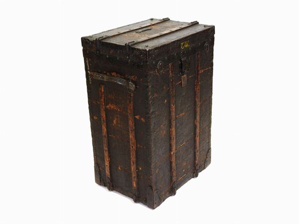 An Old Wooden and Metal Travel Chest