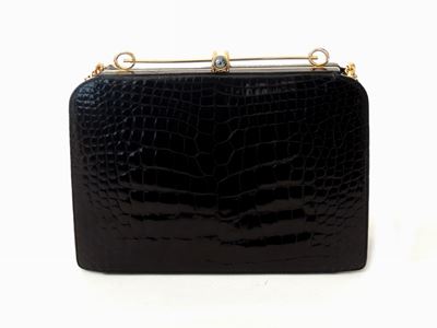 Borsa a Mano in Coccodrillo Nero, Gucci