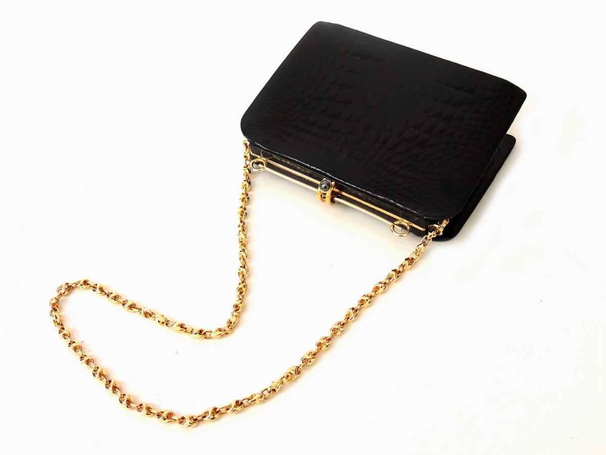 Borsa a Mano in Coccodrillo Nero, Gucci