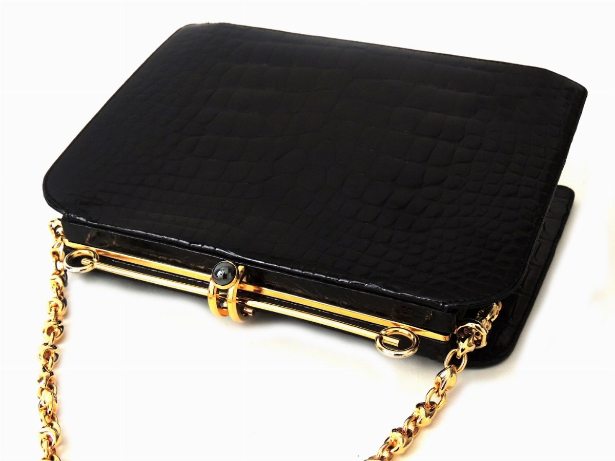 Borsa a Mano in Coccodrillo Nero, Gucci