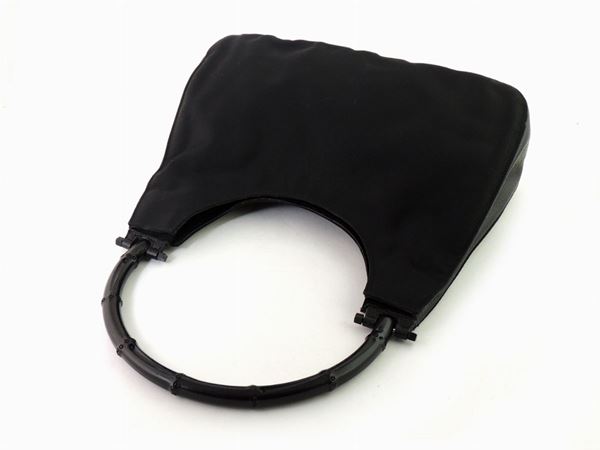 Bamboo Black Fabric Shoulder Bag, Gucci