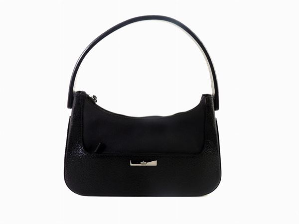 Black Leather and Fabric Shoulder Bag, Gucci