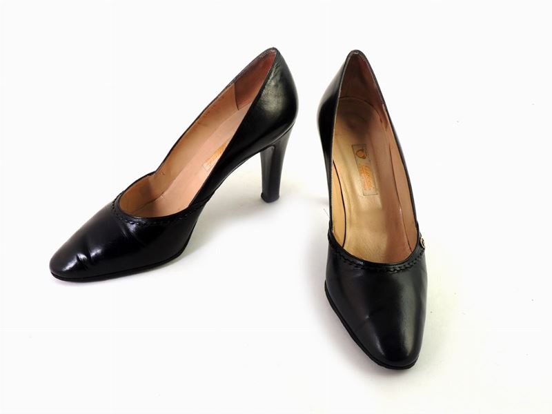 Paia di Décolleté in Pelle Nera, Gucci