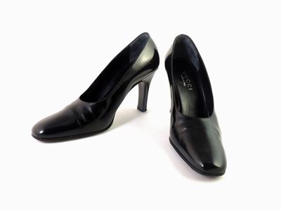 Paia di Décolleté in Pelle Nera, Gucci