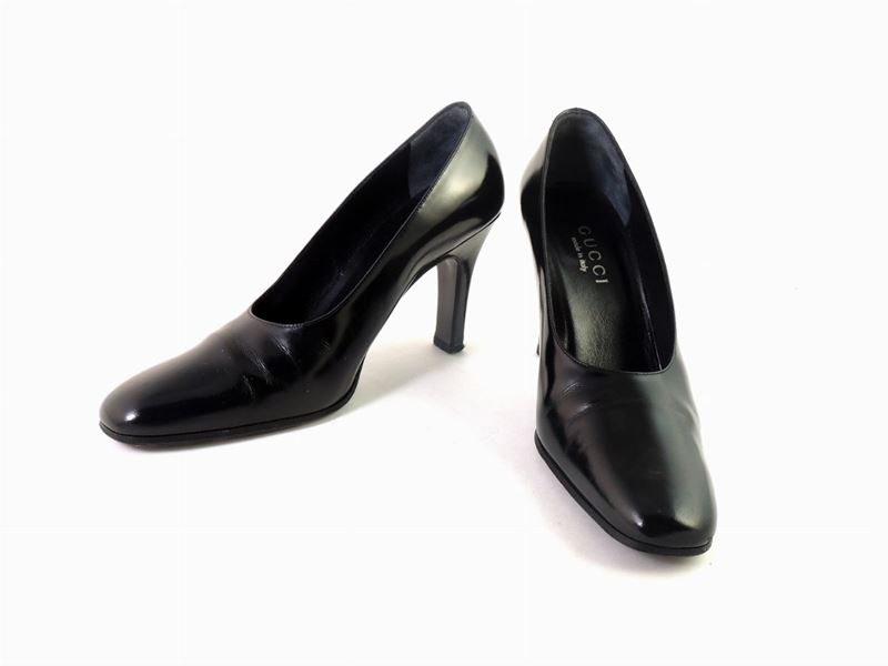 Paia di Décolleté in Pelle Nera, Gucci