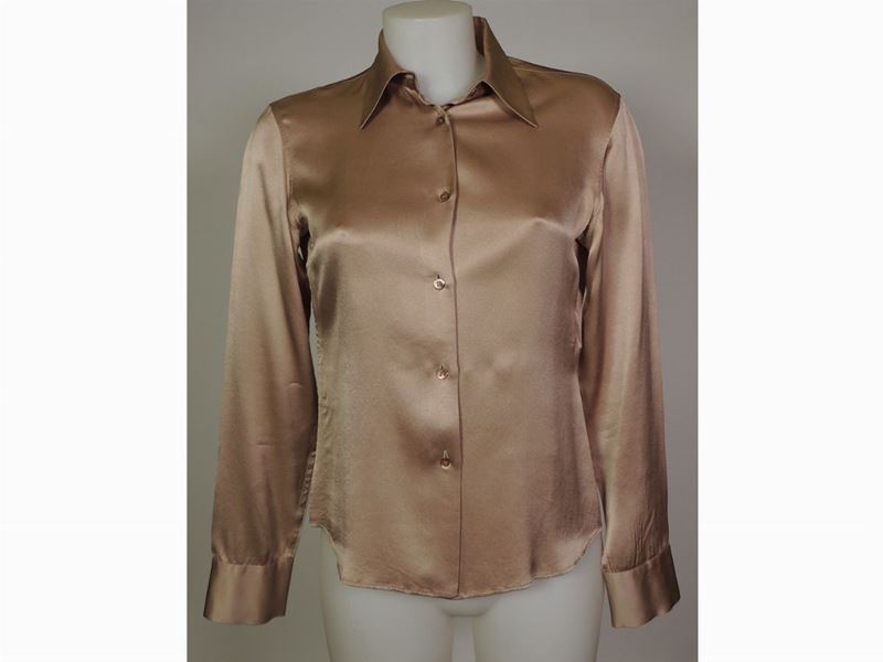 Camicia in Seta Beige, Gucci