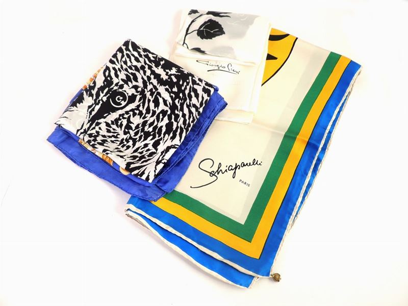 Tre Foulard in Seta, Schiaparelli, Valditevere e Pieri