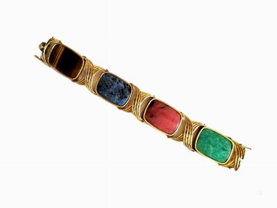 Bracciale in Oro Giallo a Quattro Piastre