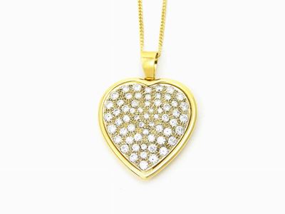 Girocollo con Pendente in Oro Giallo e Diamanti