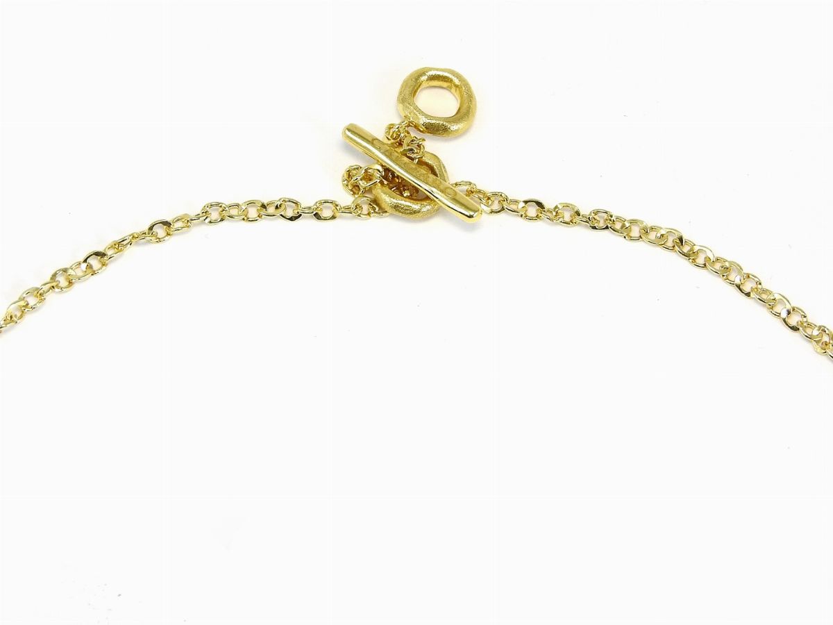 Girocollo Calgaro in Oro Giallo Satinato e Bianco con Diamanti