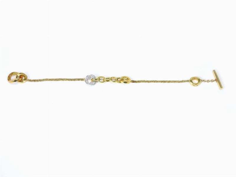 Bracciale in Oro Giallo e Bianco con Diamanti