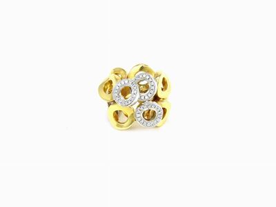 Anello Calgaro in Oro Giallo e Bianco con Diamanti