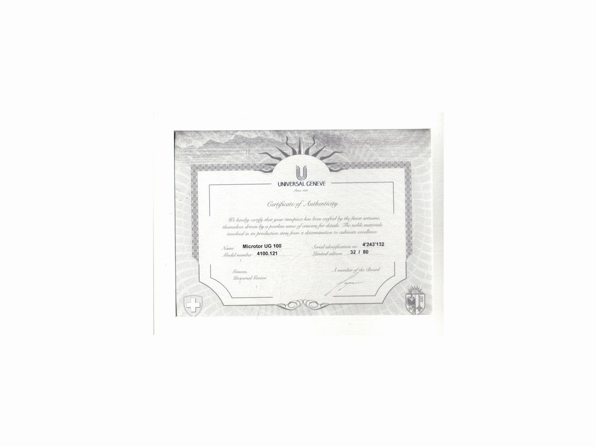 Cronografo da Polso per Uomo Universal Genève Ug 100 Microtor Limited Edition