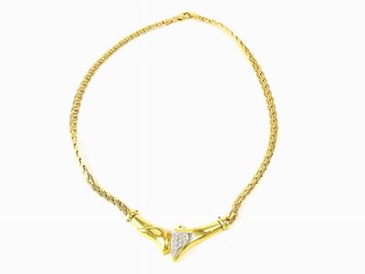 Girocollo in Oro Giallo e Bianco con Diamanti