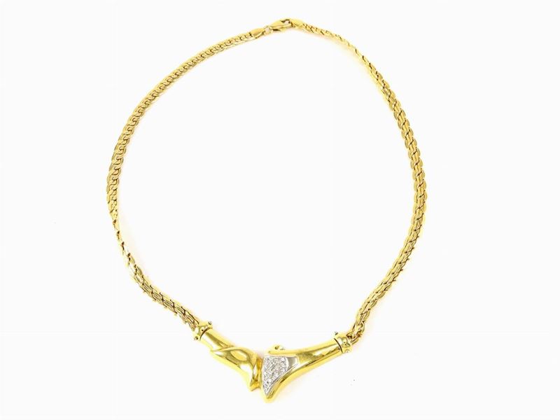 Girocollo in Oro Giallo e Bianco con Diamanti