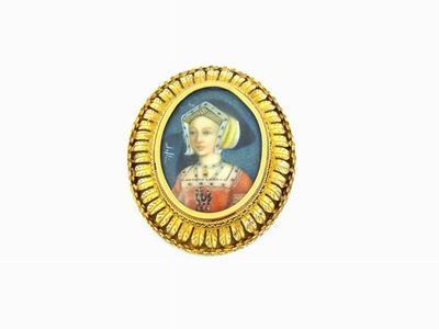 Spilla/pendente in Oro Giallo con Miniatura