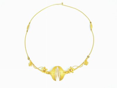 Girocollo Semi Rigido F. Groppo in Oro Giallo e Diamanti