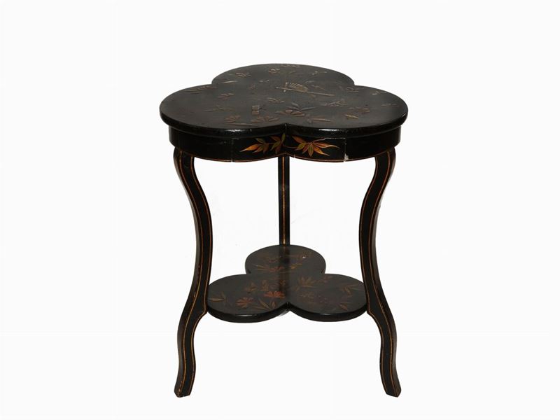 Tavolino in Legno Laccato Nero
