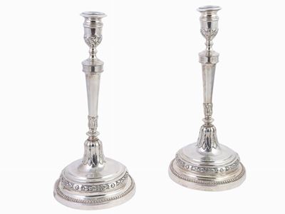 Coppia di Candelieri in Argento