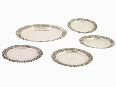 Serie di Quattro Piattini in Argento