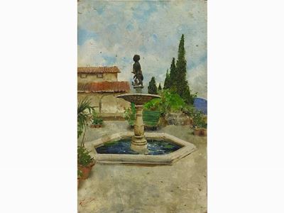 Scorcio di Giardino con Fontana