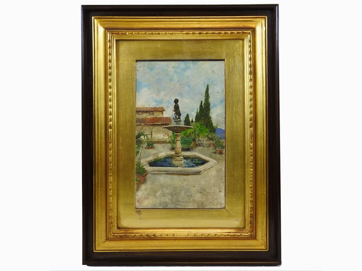 Fabio Fabbi - Scorcio di Giardino con Fontana
