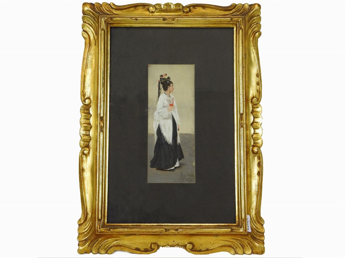 Raffaello Sorbi - Figura Femminile in Abiti Tradizionali 1876
