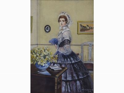 Veduta D'interno con Figura Femminile