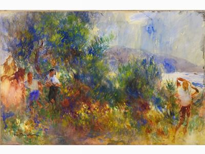 Paesaggio con Personaggi Anni Venti