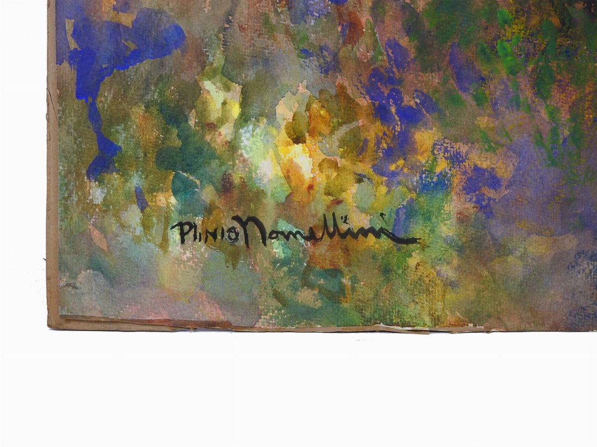 Plinio Nomellini - Paesaggio con Personaggi Anni Venti