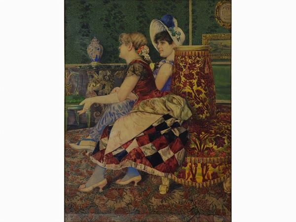 Giovanni Battista Filosa - Veduta d'interno con dame