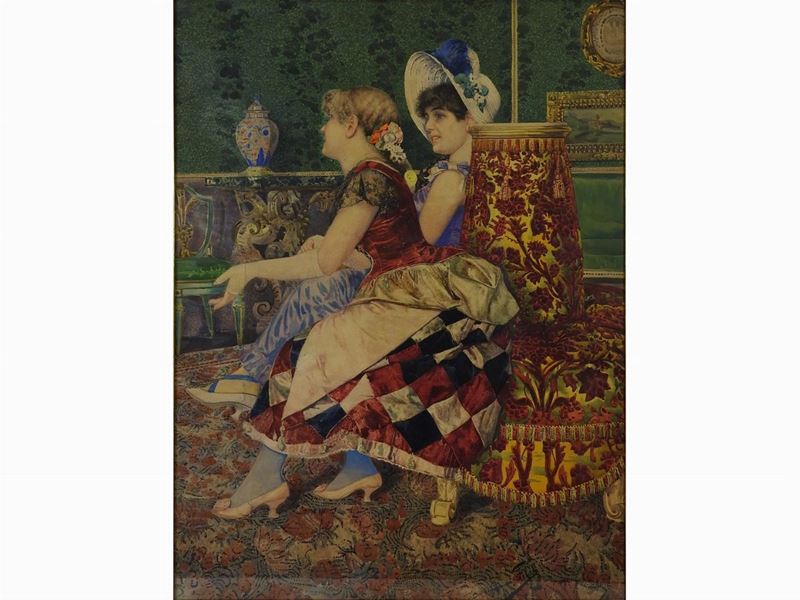Giovanni Battista Filosa - Veduta D'interno con Dame